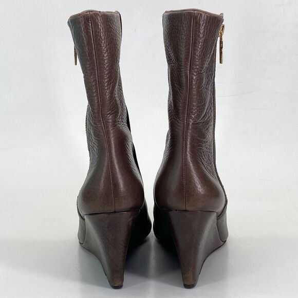 Kate Spade New York Volte Wedge Ankle Boots Women's Size 9M Brown Leather (HF6) - Picture 5 of 15